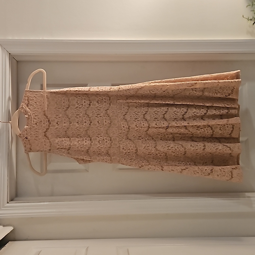 Champagne lace cocktail/ sundress, size L